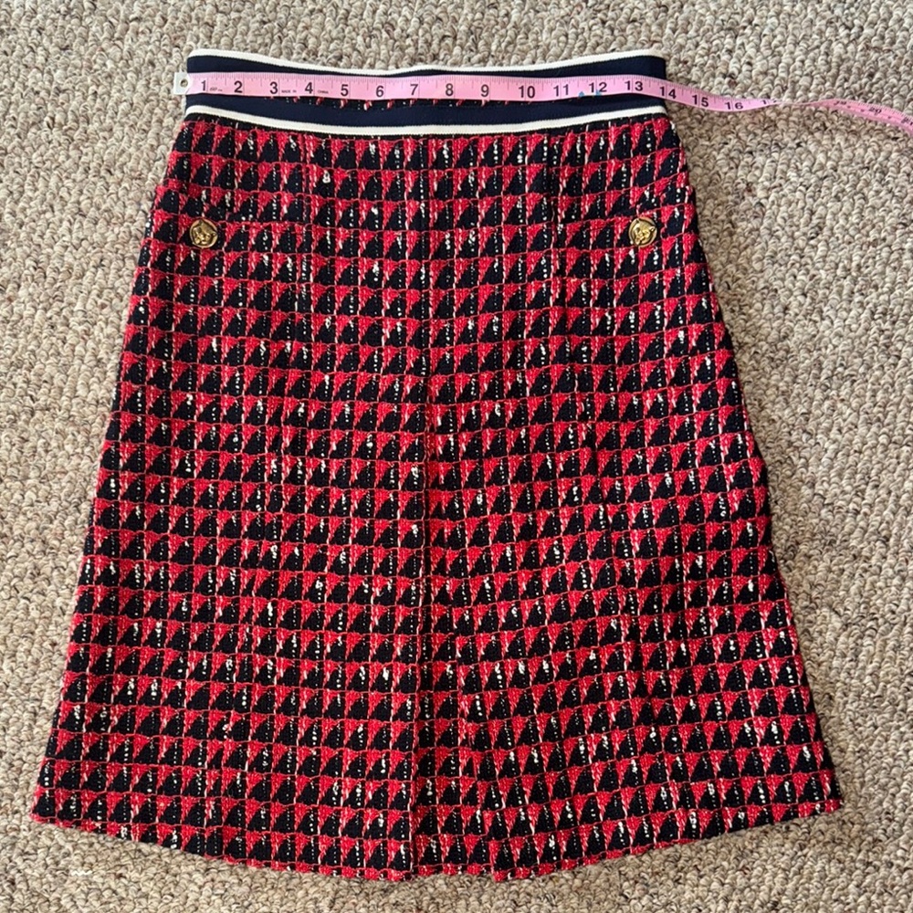 Gucci Red and Navy Women's tweed Skirt